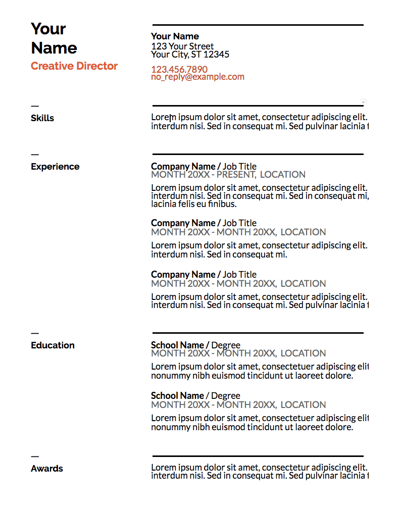 how to make a resume format doc